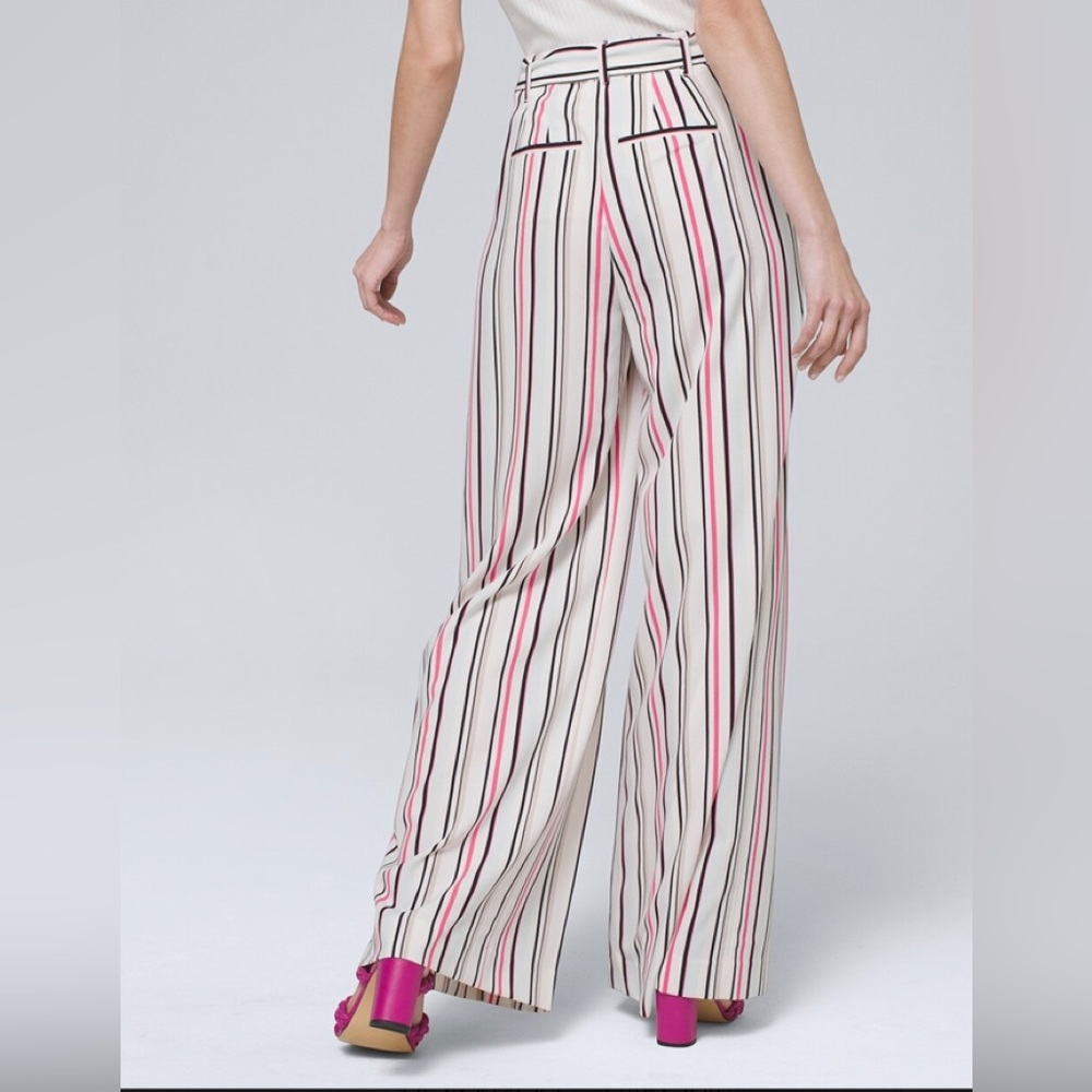 NWT White House Black Market Striped Wide-Leg Side-Zip Pants - Picture 6 of 8